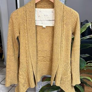 Anthropologie Canary Graceful Points Womens Open Front Cardigan Sweater S